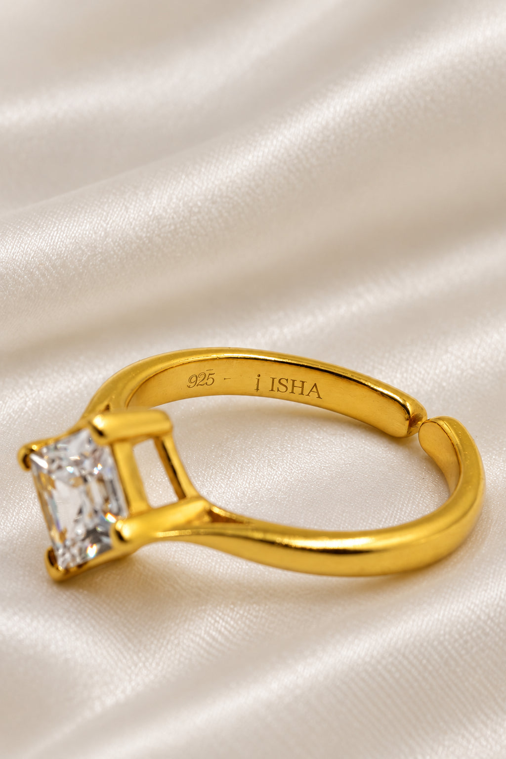 Golden Spark Solitaire Ring