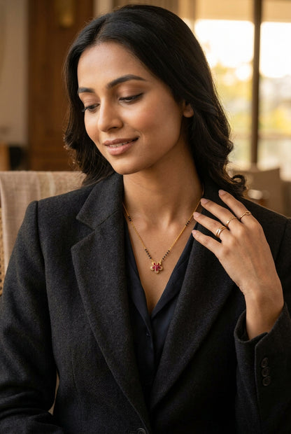 Ruby Blossom Mangalsutra