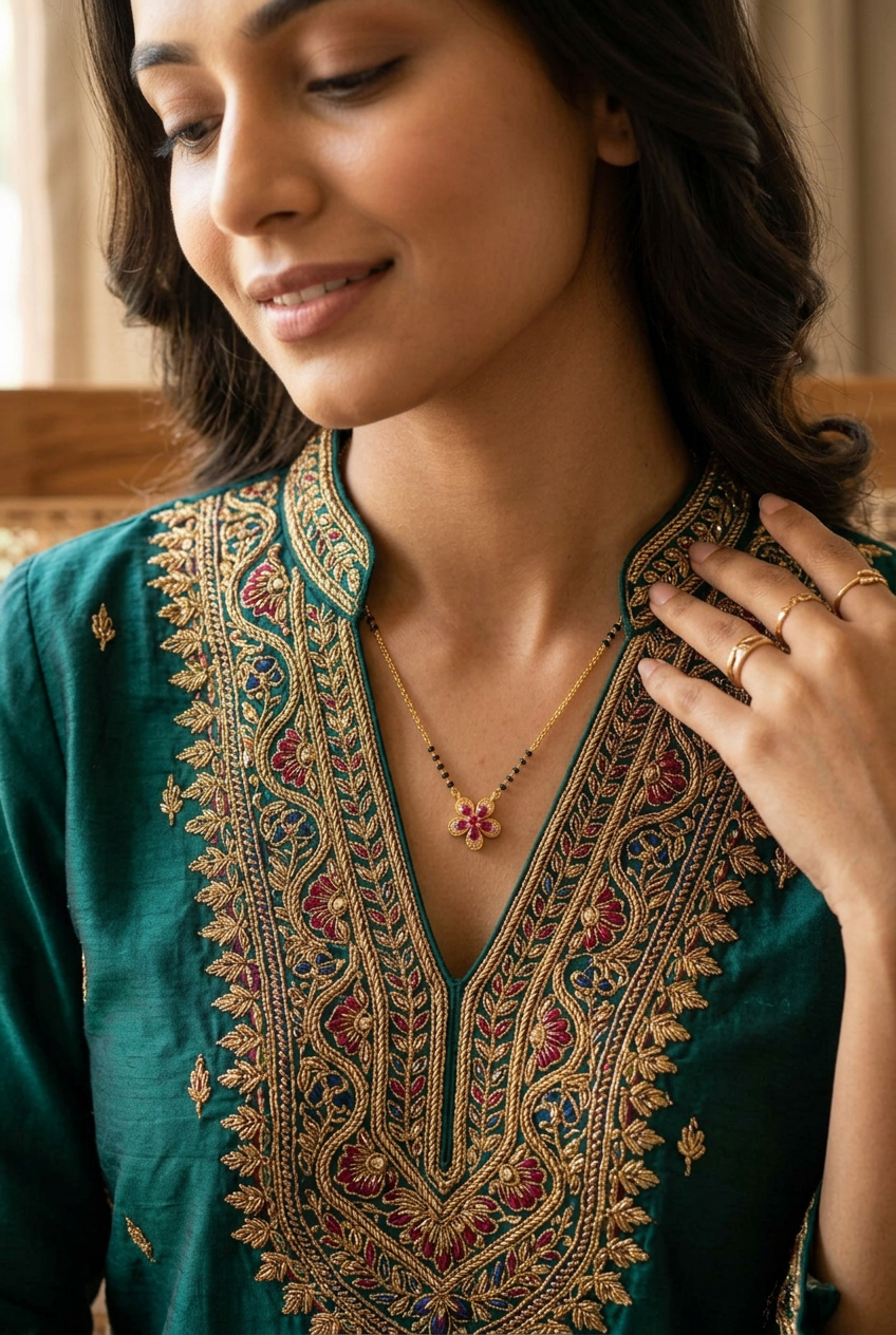 Ruby Blossom Mangalsutra