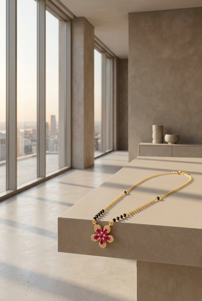Ruby Blossom Mangalsutra