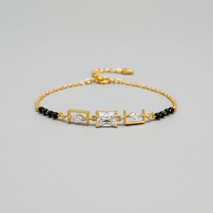 Golden Glamour Crystal Mangalsutra Bracelet