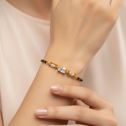 Golden Glamour Crystal Mangalsutra Bracelet