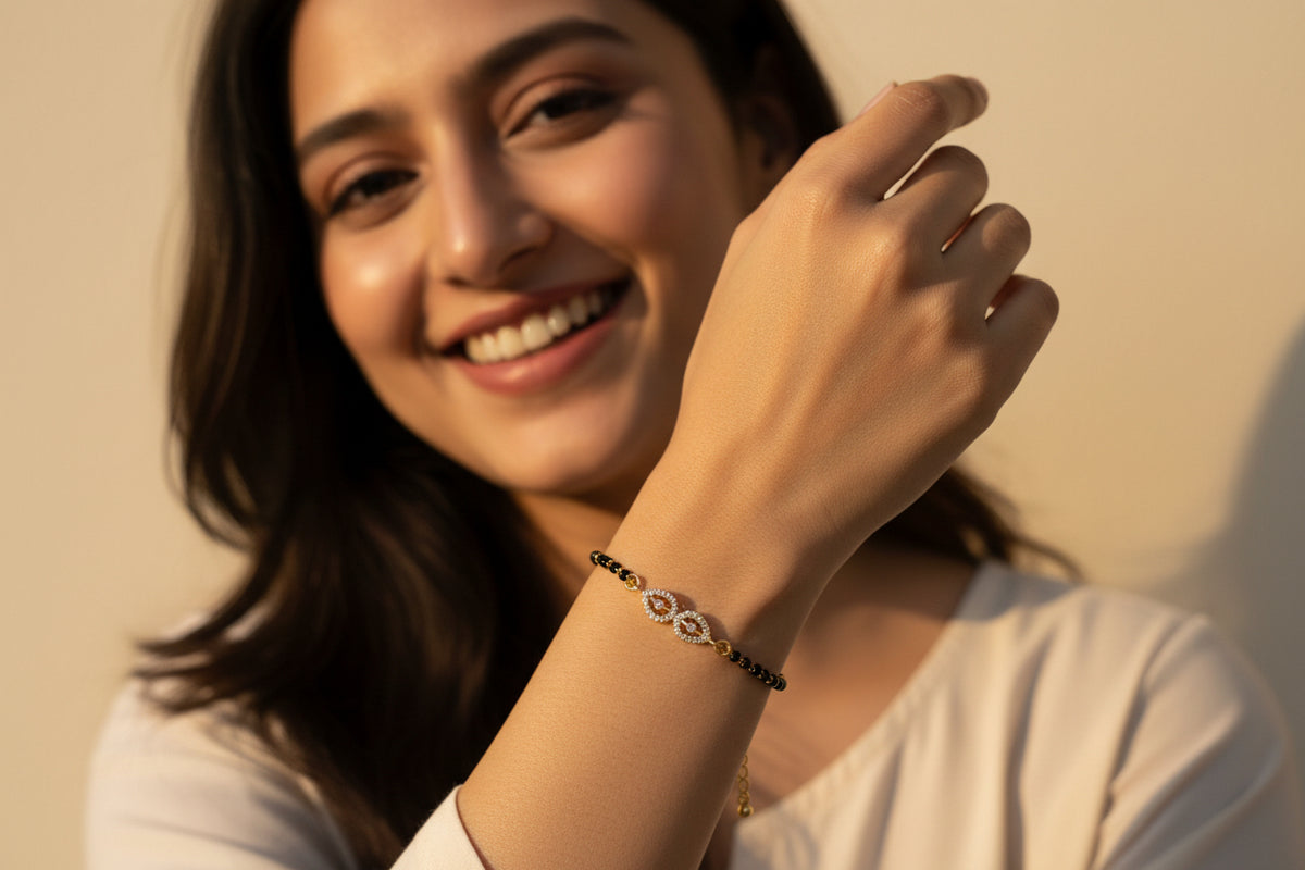 Black Charm Mangalsutra Bracelet