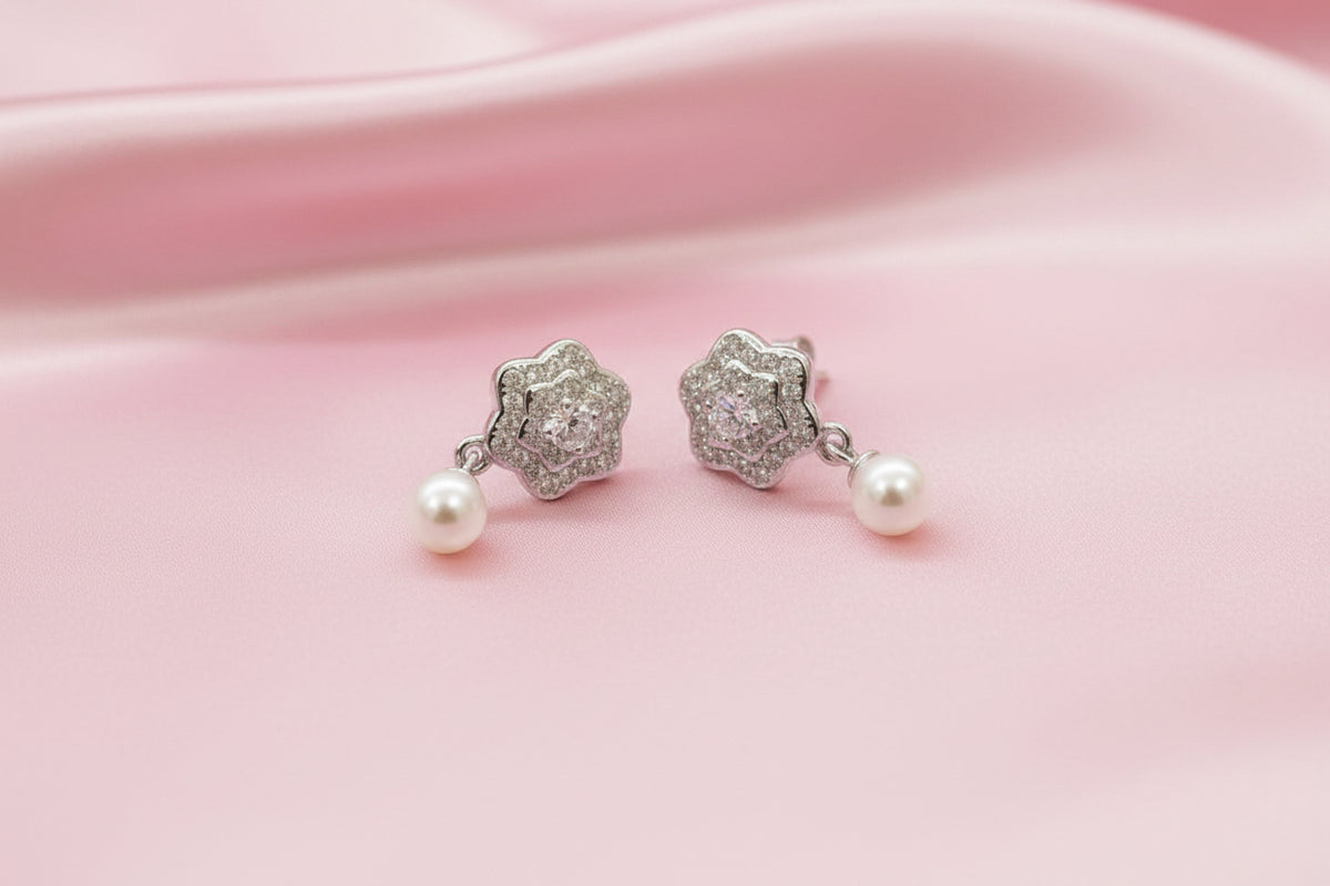 Celeste Pearl Bloom Silver Set