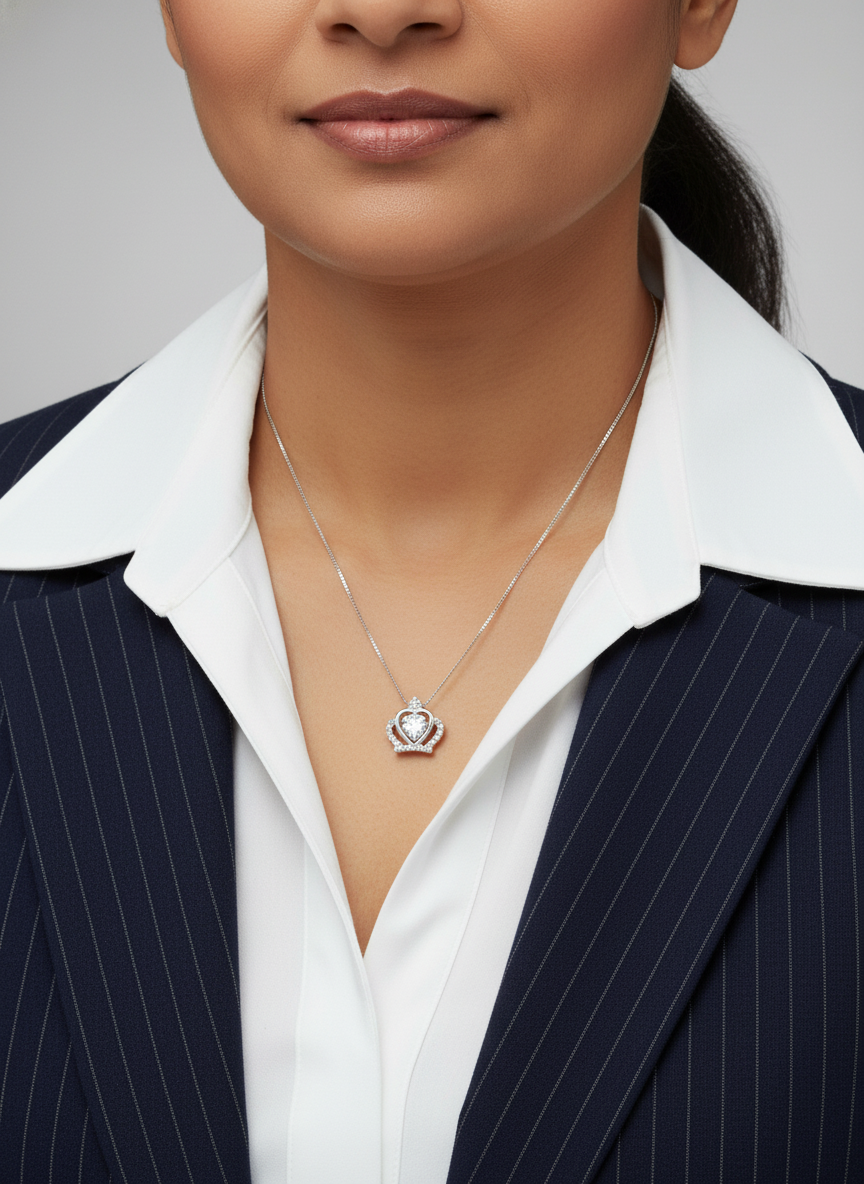 Royal Heart Crown Pendant