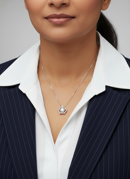 Royal Heart Crown Pendant
