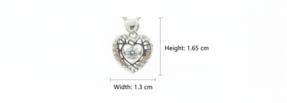 Ornate Heart Glow Silver Pendant
