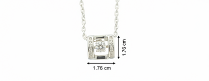 Classic Spark Square Silver Pendant