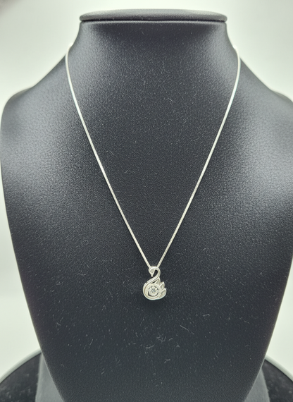 Swan Whisper Silver Pendant