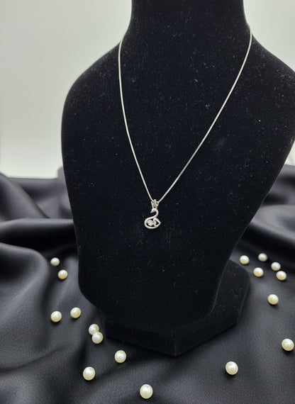 Crowned Swan Grace Silver Pendant