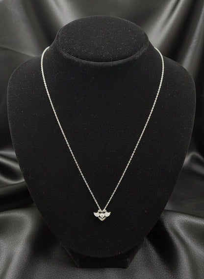 Winged Heart Whisper Silver Pendant