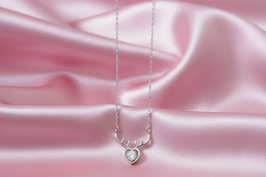 Stag Heart Sparkle Silver Pendant