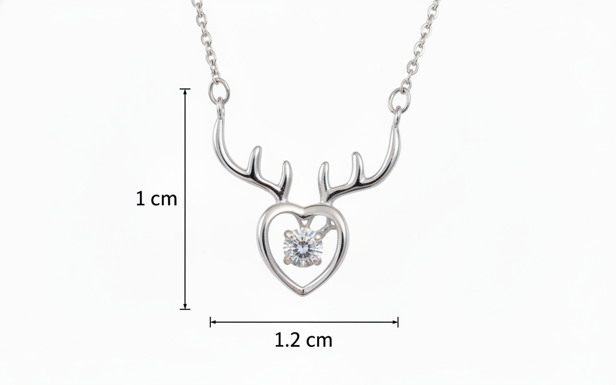 Stag Heart Sparkle Silver Pendant