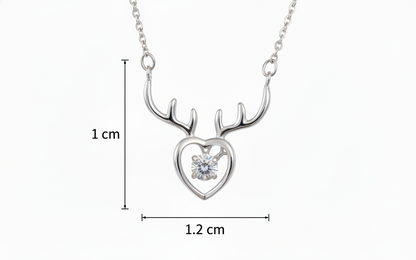 Stag Heart Sparkle Silver Pendant