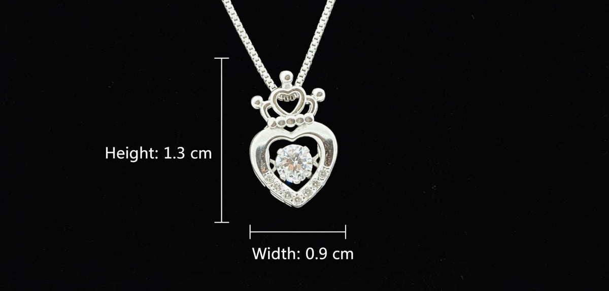Royal Heart Charm Silver Pendant