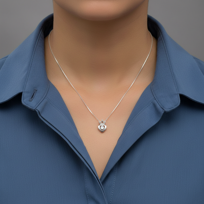 Royal Heart Charm Silver Pendant