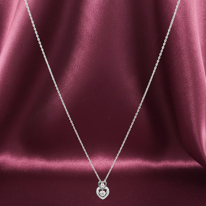 Double Heart Promise Silver Pendant