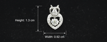 Double Heart Promise Silver Pendant