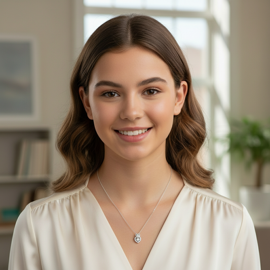 Double Heart Promise Silver Pendant