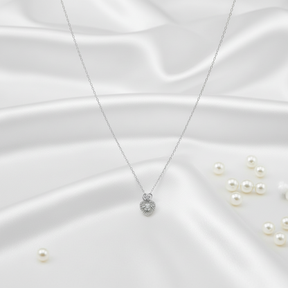 Double Heart Promise Silver Pendant