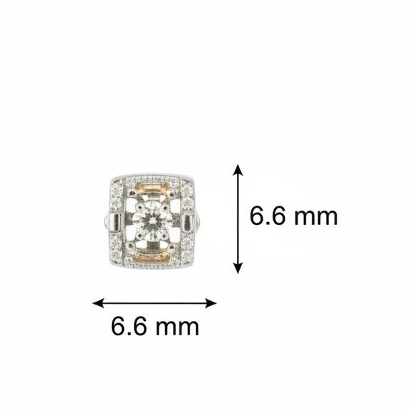 Crystal Frame Silver Pendant