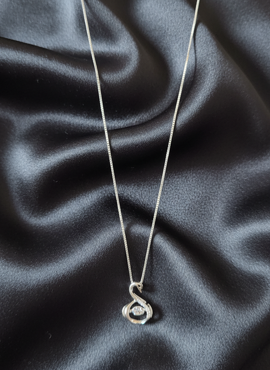 Serene Swan Silver Pendant