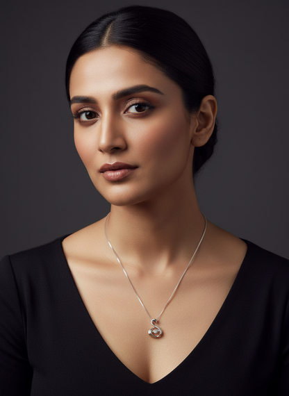 Serene Swan Silver Pendant