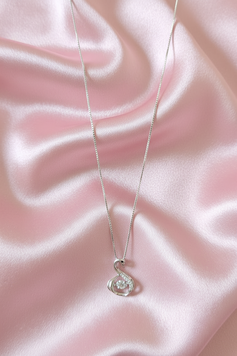 Serene Swan Silver Pendant