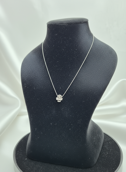 Shimmering Guardian Angel Silver Pendant