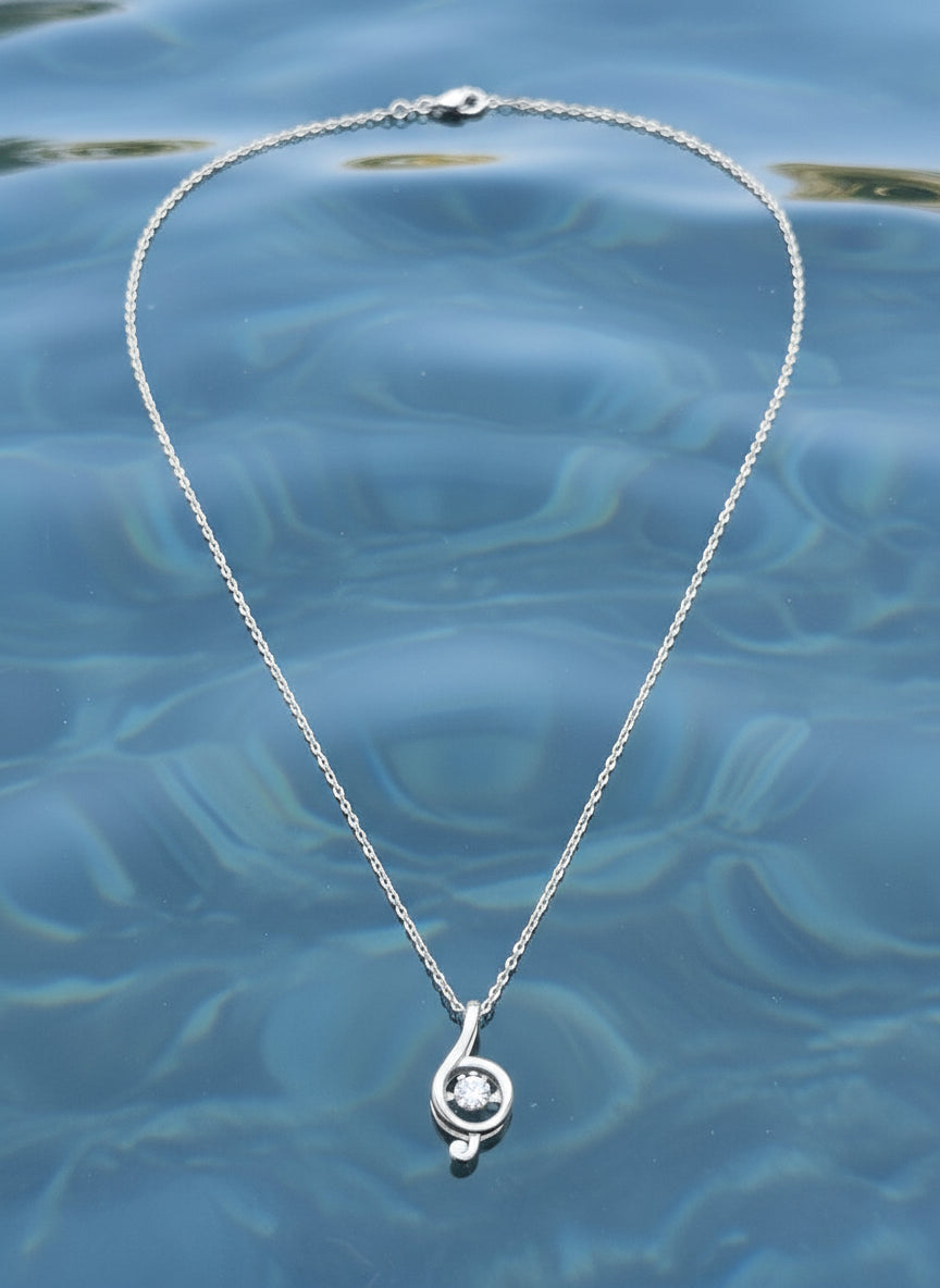 Serene Swirl Silver Pendant