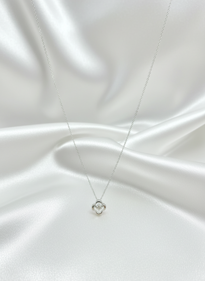 Petite Clover Spark Silver Pendant