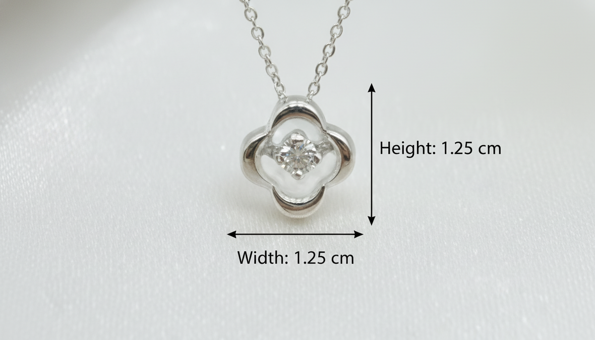 Petite Clover Spark Silver Pendant