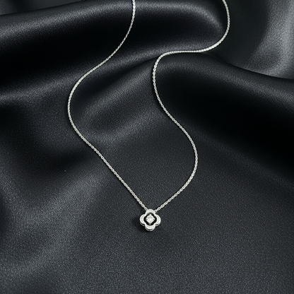 Petite Clover Spark Silver Pendant