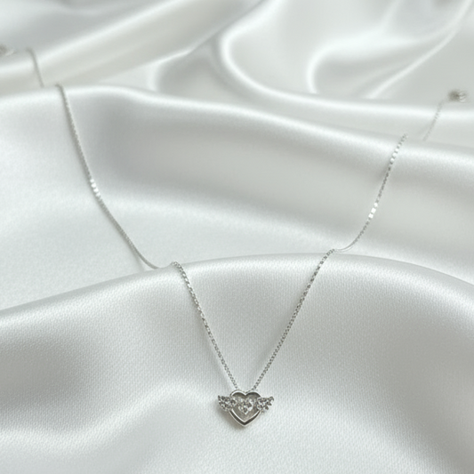 Celeste Cupid Heart Silver Pendant
