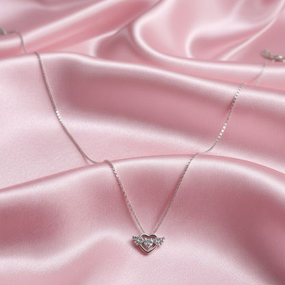 Celeste Cupid Heart Silver Pendant