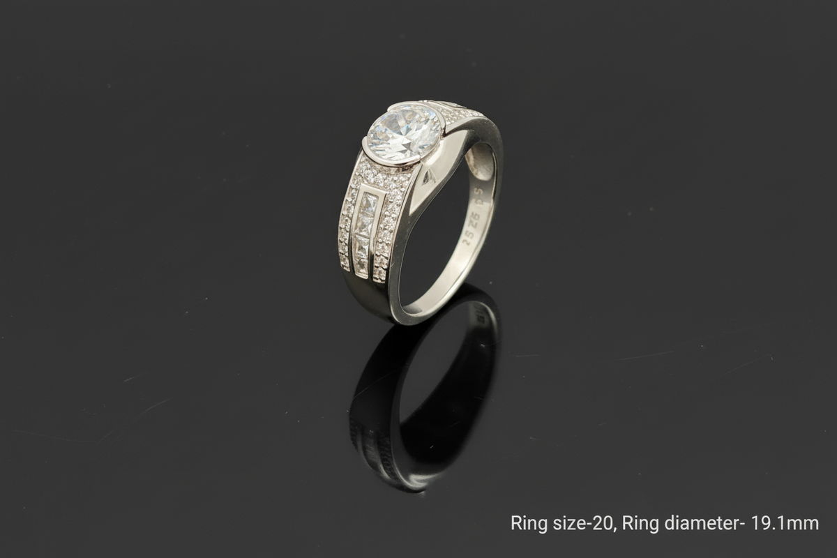Imperial Zirconia Men’s Silver Ring