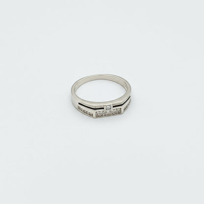 Regal Grid Men’s Silver Ring