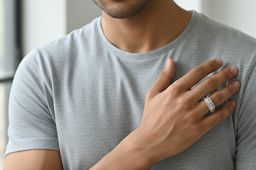 Regal Grid Men’s Silver Ring