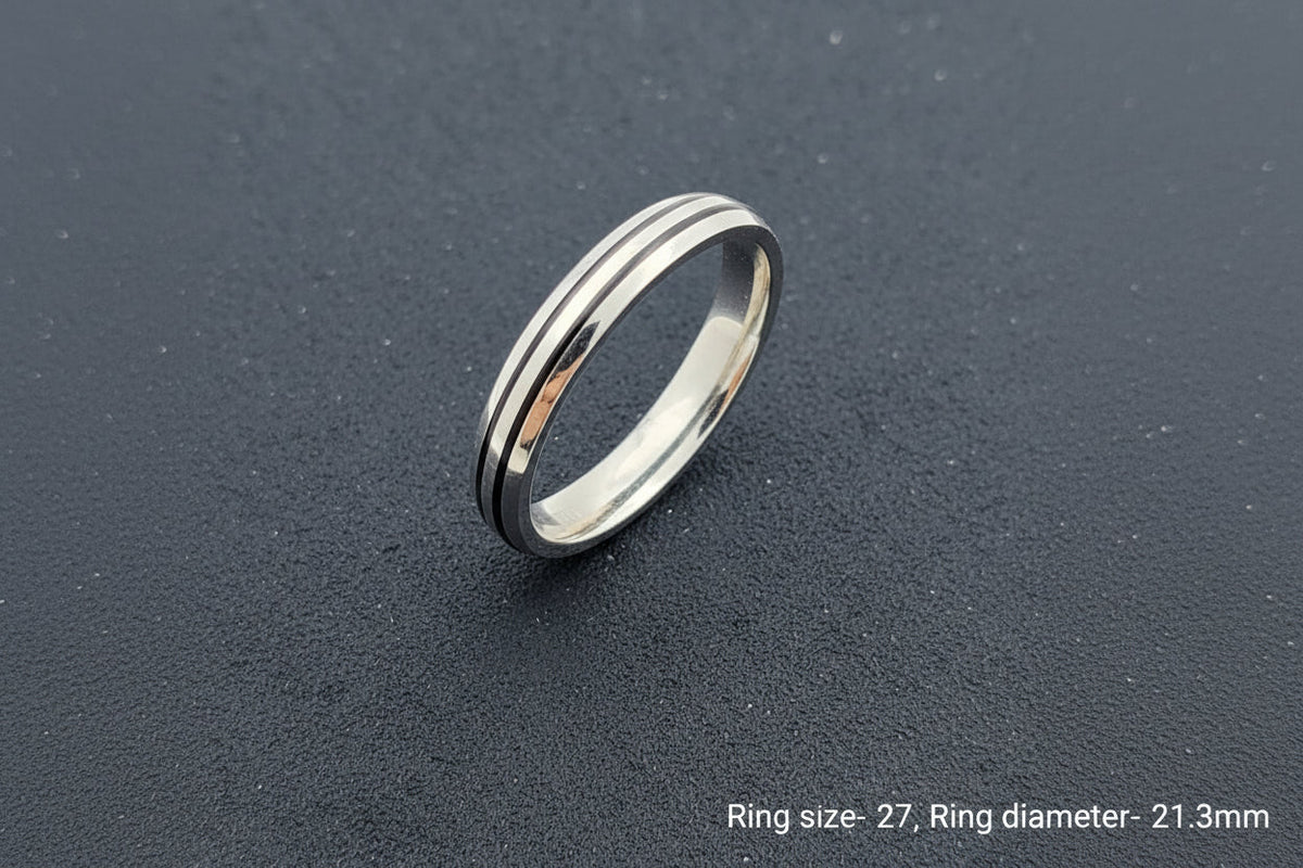 Dual Track Men's Silver Band