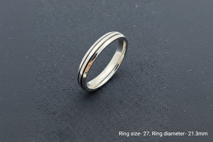Dual Track Men's Silver Band