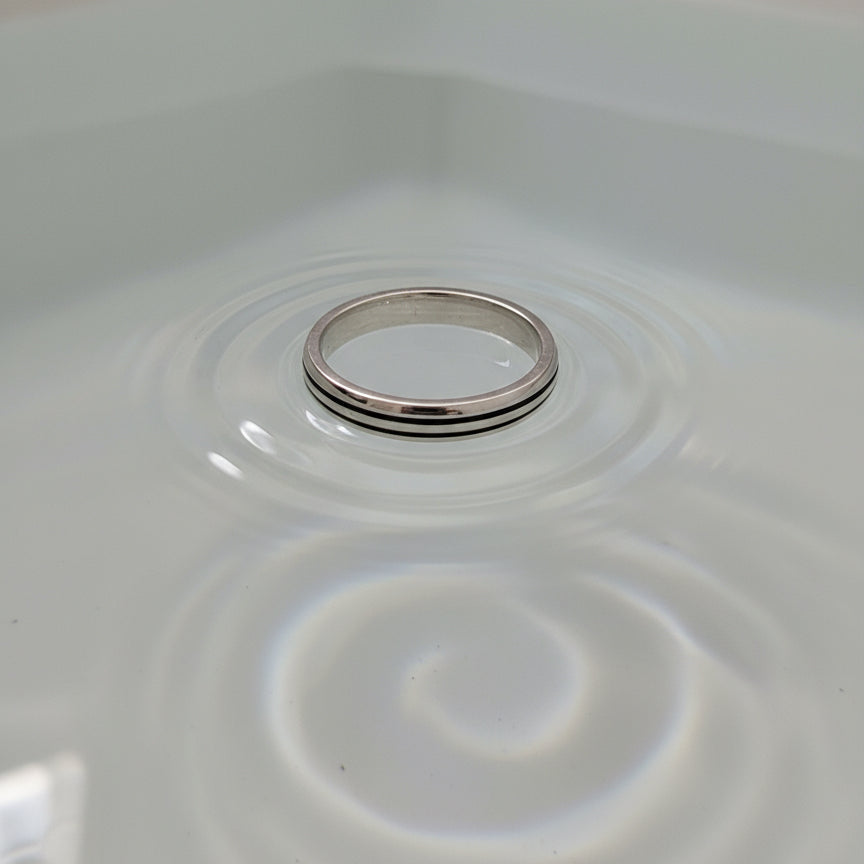 Dual Track Men's Silver Band