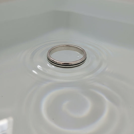Dual Track Men's Silver Band