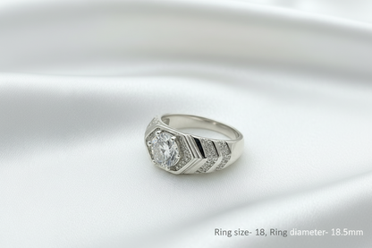 Titan Zirconia Men’s Silver Ring