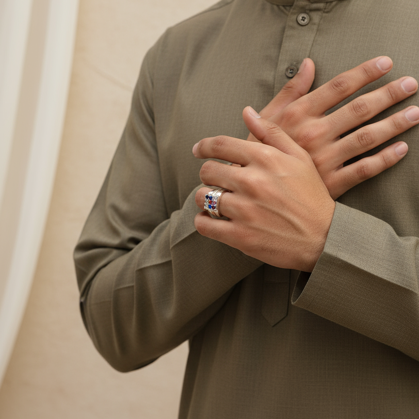 Spectrum Crest Men’s Silver Ring