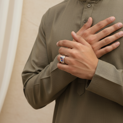 Spectrum Crest Men’s Silver Ring