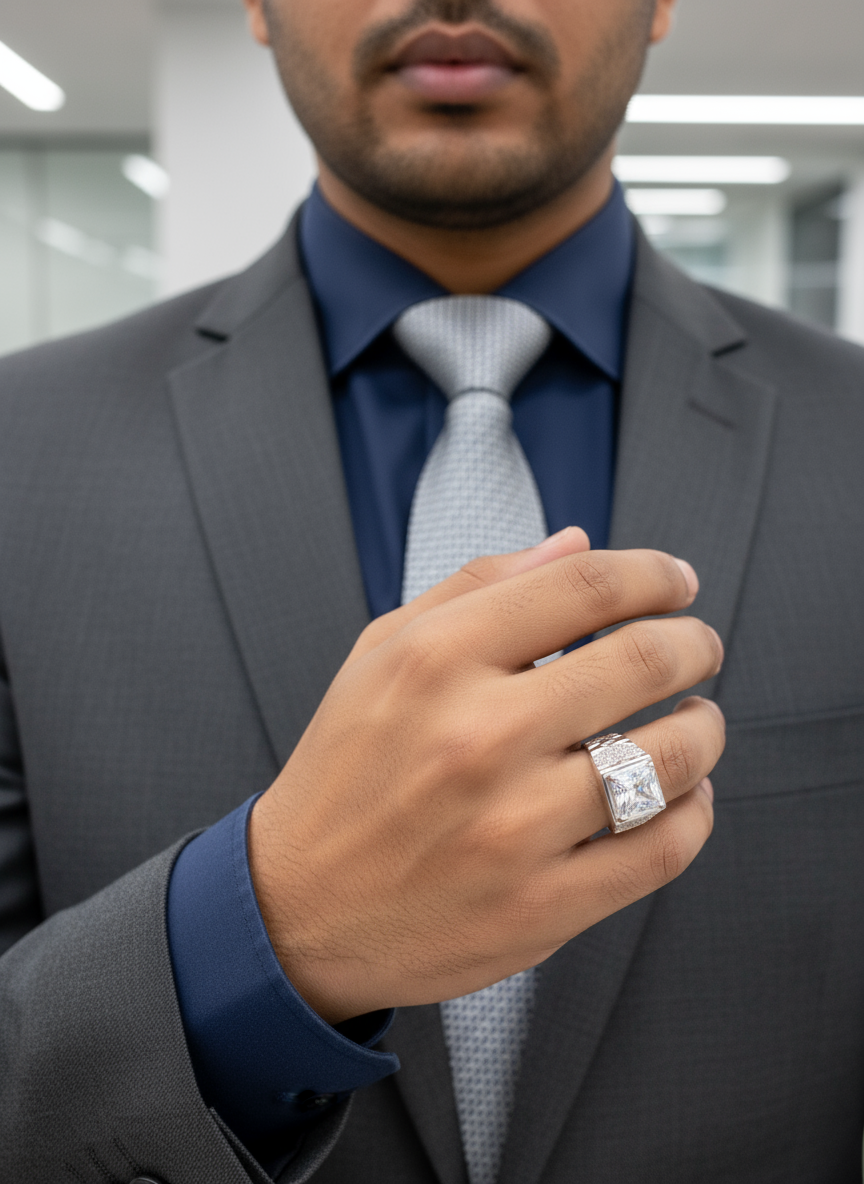 Crown Prism Men’s Silver Ring