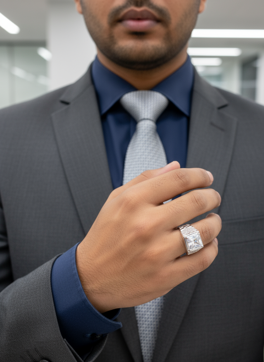 Crown Prism Men’s Silver Ring