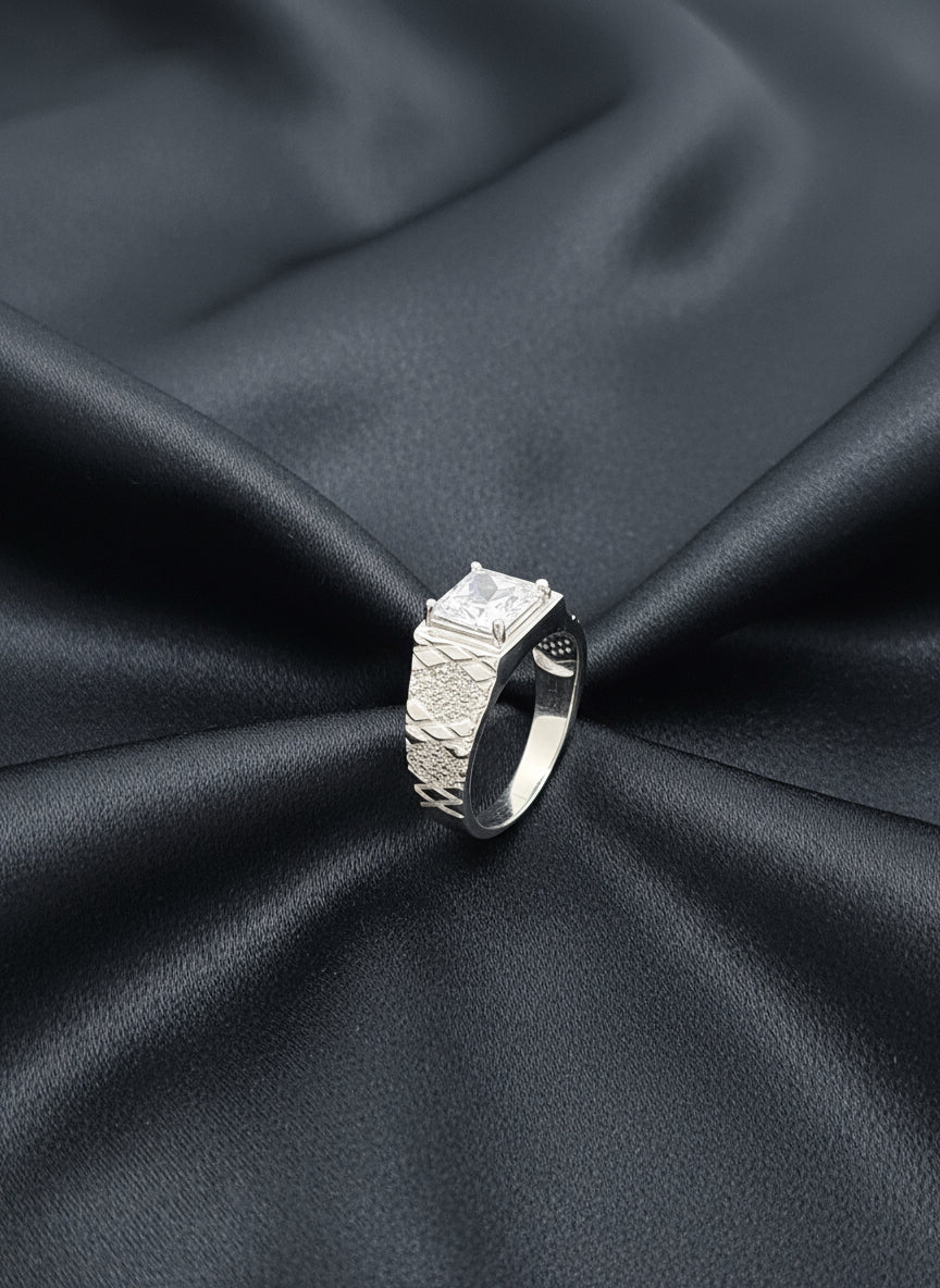 Crown Prism Men’s Silver Ring
