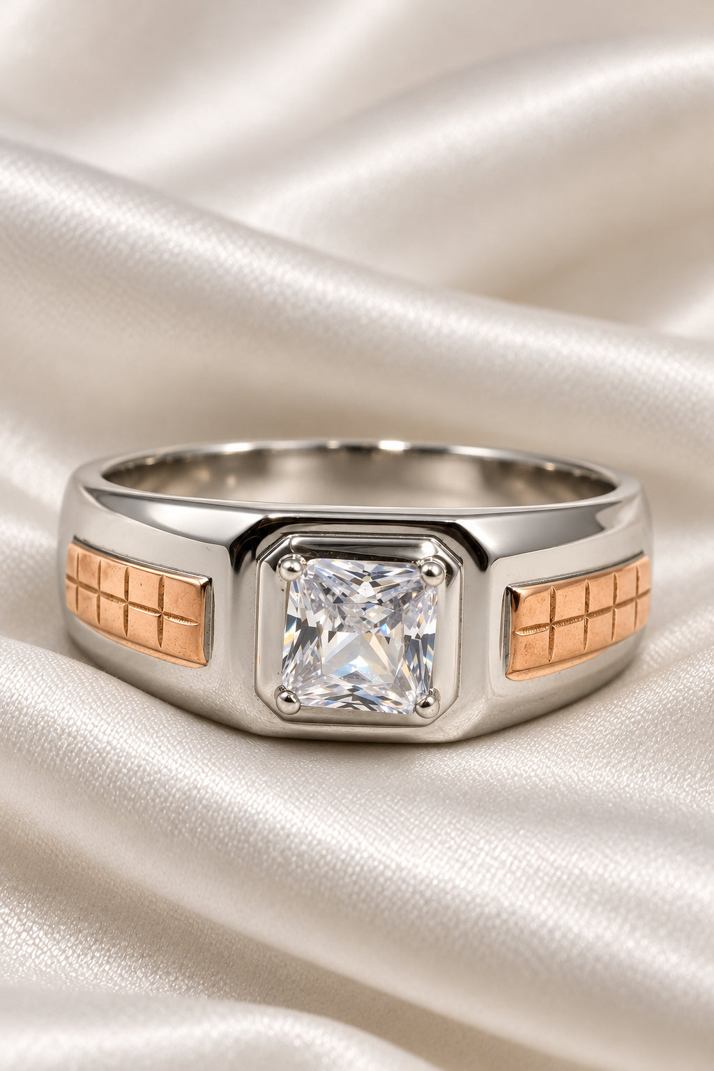 Royal Grid Silver Ring