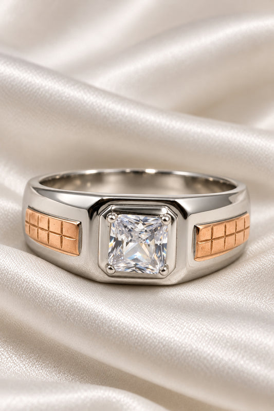 Royal Grid Silver Ring